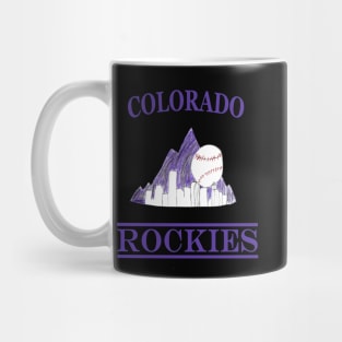 Colorado Rockies Logo with Denver Skyline Mug